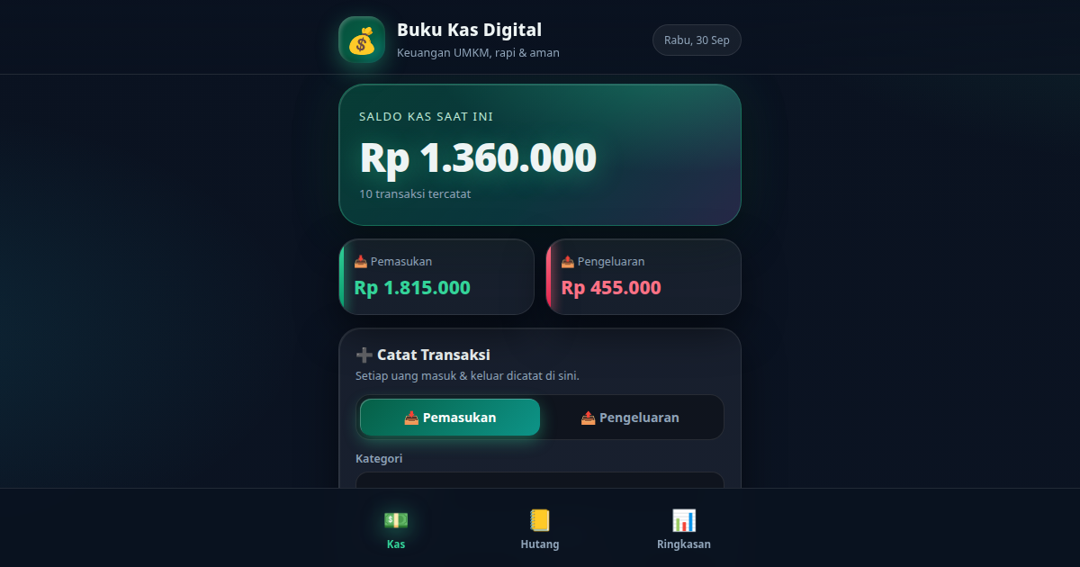 Buku Kas Digital UMKM